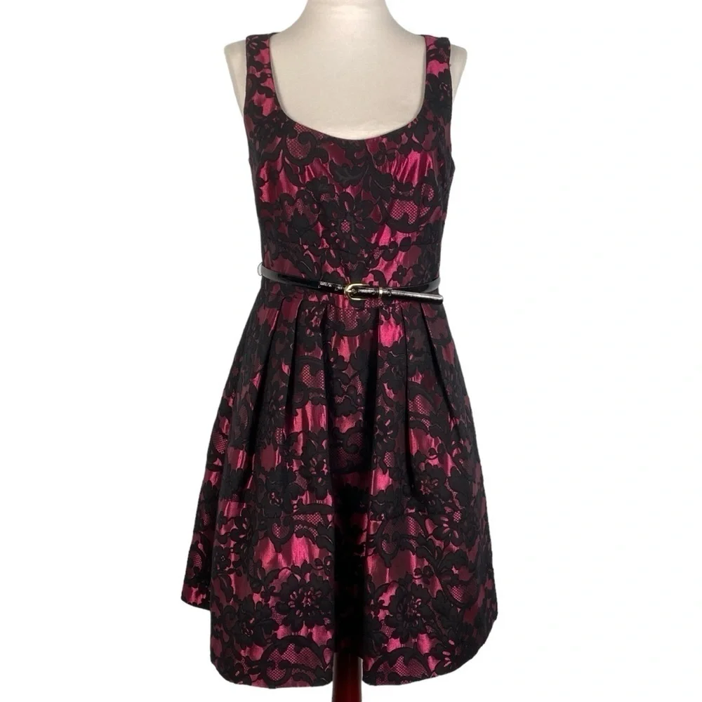 Eliza J Fit and Flare Lace Overlay Dress size 6 - Picture 5 of 11